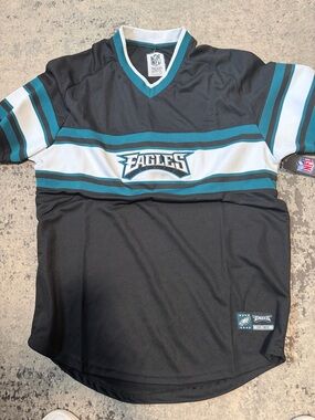 NFL Eagles Black & Teal Striped Football Jersey